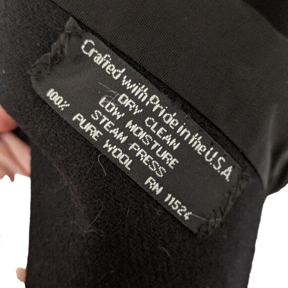 Alorna vintage black wool cape cloak arm slits and embroidered scarf OSFM - Picture 4 of 11